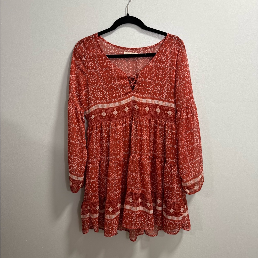 Hint of Mint Terracotta Patterned Dress